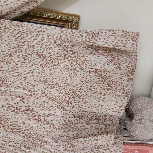 Simply Vera Wang Flowy Top Baloon Sleeve Ruffle Hem Small Bohemian Cottagecore - Picture 7 of 11